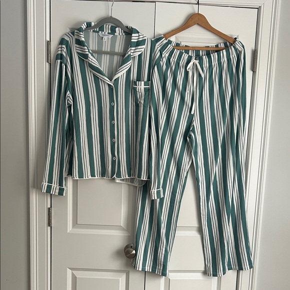 Honeydew Intimates Green and White Striped Pajama Set - Picture 3 of 3